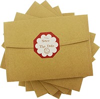 kartpostal - "Save The Date" Etiketli Kraft