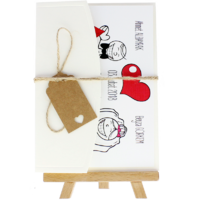 13x18 Kartpostal - A&ccedil;ık Davetiye Zarfı - 13x18-Krem-  İpli, Kraft Etiketli