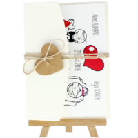 13x18 Kartpostal - A&ccedil;ık Davetiye Zarfı - 13x18-Krem-  İpli, Kraft Kalpli