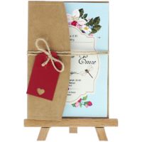 kartpostal - A&ccedil;ık Davetiye Zarfı - Kartpostal-Kraft -  İpli, Kırmızı Etiketli