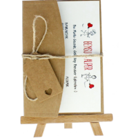 kartpostal - A&ccedil;ık Davetiye Zarfı - Kartpostal-Kraft -  İpli, Kraft Etiketli