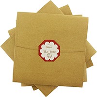 kare - "Save The Date" Etiketli Kraft
