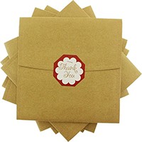 kare - "Thank You" Etiketli Kraft