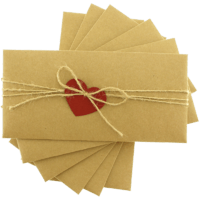 dikd&ouml;rtgen - Kırmızı Kalpli & İpli Kraft